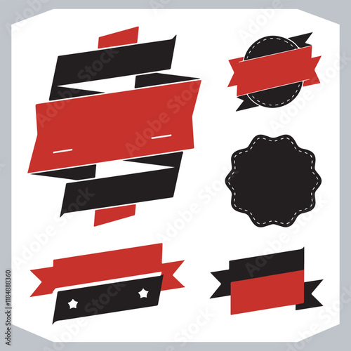 Obraz na płótnie Sale Ribbon Banners Icon Silhouettes for Deals Discounts and Promotions w salonie