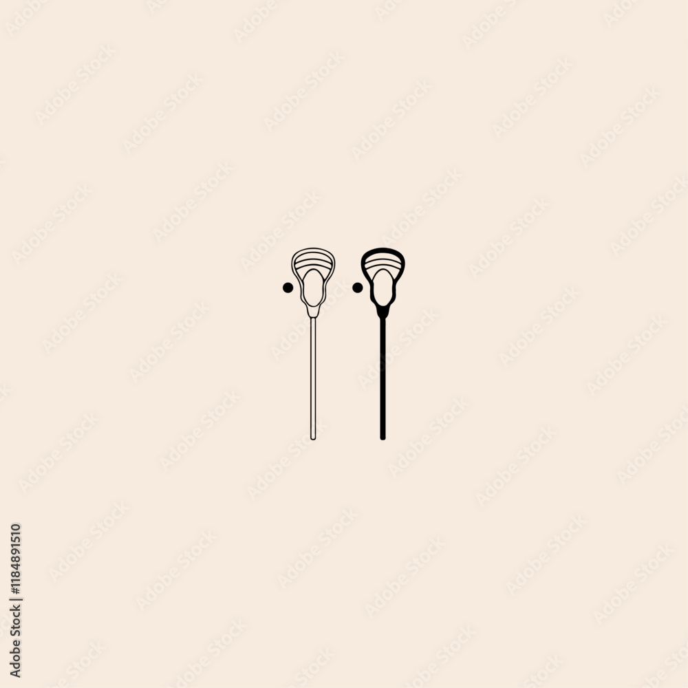 Lacrosse stick icon flat vector design. Lacrosse stick icon flat vector design.