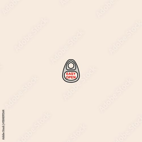 lid Easy Open Can Label Ring Pull Aluminum icon flat vector design.