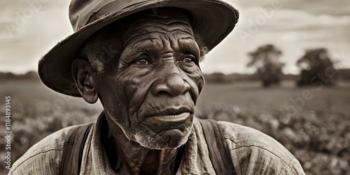 vintage African American man farmer sharecropper agriculture