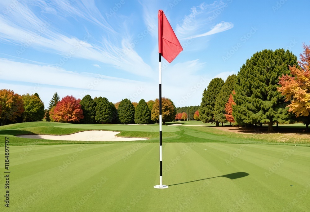Obraz premium golf course with flag