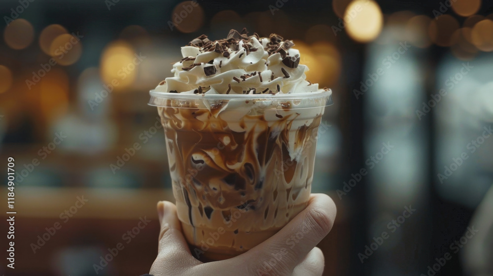 chocolate ice cream with chocolate, iced mocha latte chocolate ice cream with chocolate, iced mocha latte