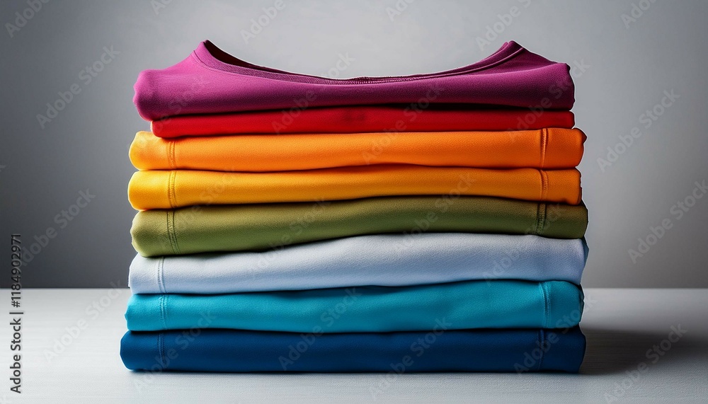 stack of colorful clothes stack of colorful clothes