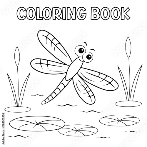  A sleek dragonfly for kids coloring book