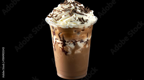 chocolate ice cream with chocolate, iced mocha latte