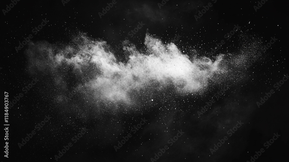 Fototapeta premium Exploration of abstract white smoke against a dark background creates a mystical atmosphere