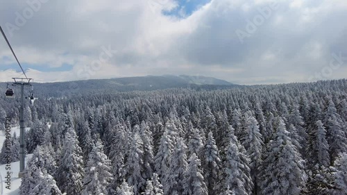 winter landscape with snow and sky aerial view
