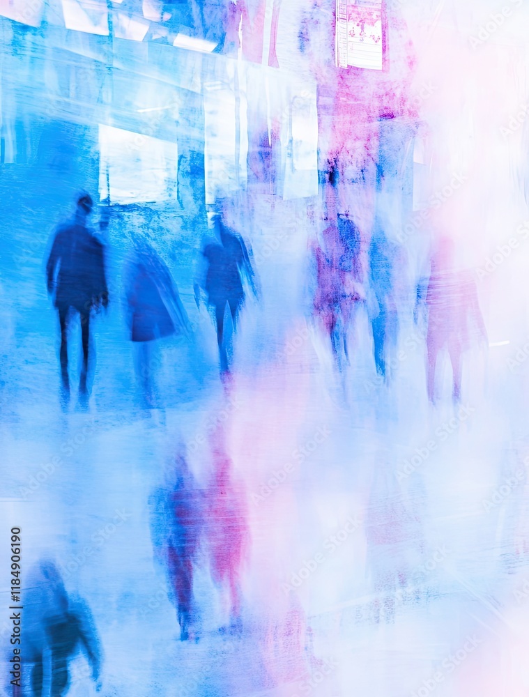 Fototapeta premium Blurred City Crowd Abstract