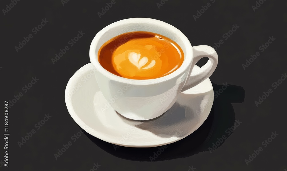 A Single Cup of Coffee with Steam on a Dark Background A Single Cup of Coffee with Steam on a Dark Background