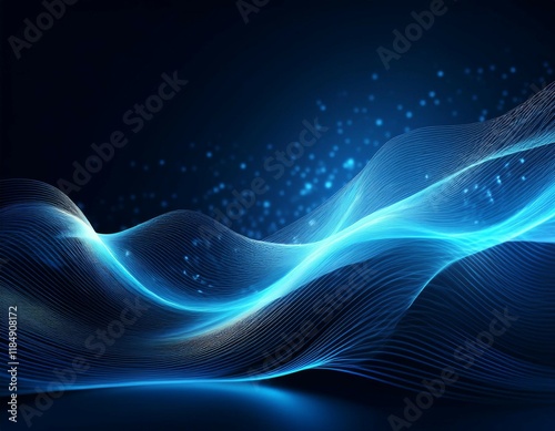 beautiful abstract wave technology background with blue light digital effect corporate concept generative ai