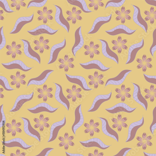 Wallpaper Mural Seampless texture with flowers and leaves Torontodigital.ca