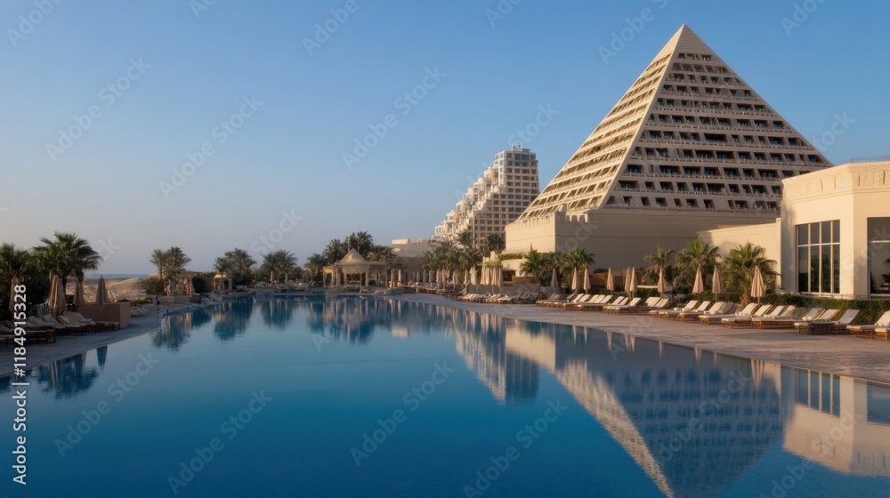 A surreal fusion of humanity's history, blending ancient pyramids with futuristic skyscrapers. A surreal fusion of humanity's history, blending ancient pyramids with futuristic skyscrapers.