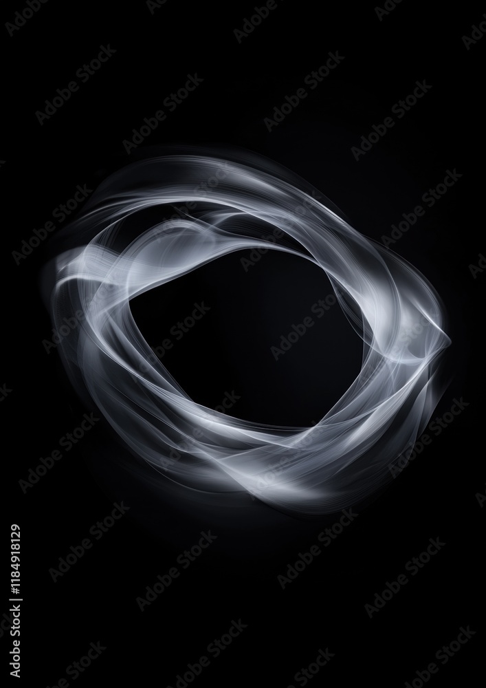 A black and white photo of a circle with a white swirl around it A black and white photo of a circle with a white swirl around it