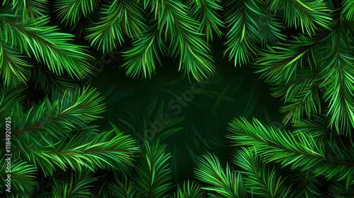 dense green pine foliage background texture