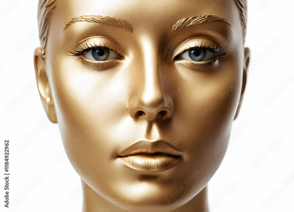 portrait of a golden woman staring, portrait of a golden woman image portrait of a golden woman staring, portrait of a golden woman image