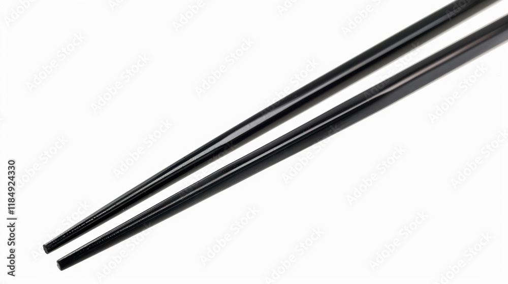 black chopsticks isolated on white