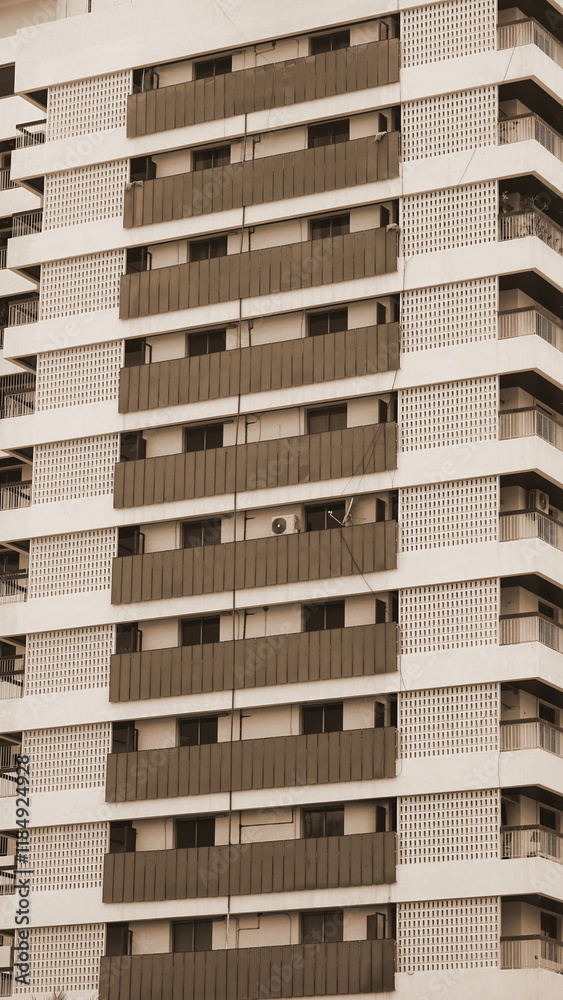 Building Modern Vertical Architectural Sepia Tone Urban Residential Pattern Building Modern Vertical Architectural Sepia Tone Urban Residential Pattern