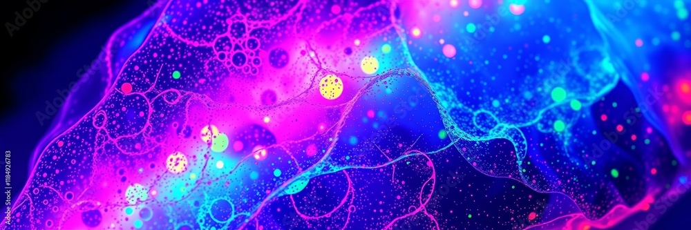Colorful abstract wave with luminous bubbles and intricate patterns in shades of pink, blue, and green creating a vibrant, dreamy atmosphere Colorful abstract wave with luminous bubbles and intricate patterns in shades of pink, blue, and green creating a vibrant, dreamy atmosphere