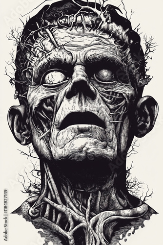 Wallpaper Mural black and white illustration Torontodigital.ca