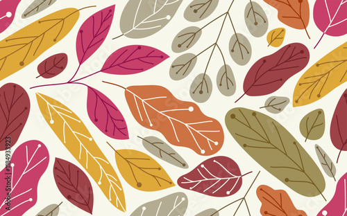 Autumn leaves seamless patt...