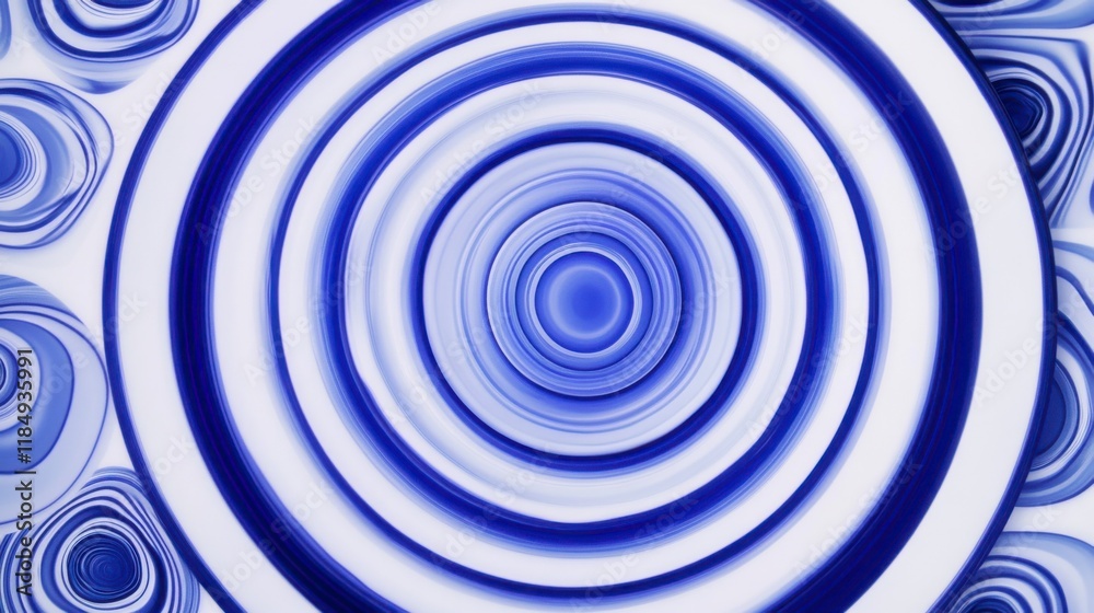 Naklejka premium Overlapping concentric arcs forming abstract mandalas in blue, mesmerizing and detailed Illustration --chaos 10 --ar 16:9 --style raw --stylize 0 --v 6.1 Job ID: 4de9e53a-8884-4ba7-bff8-adc527c4ff14