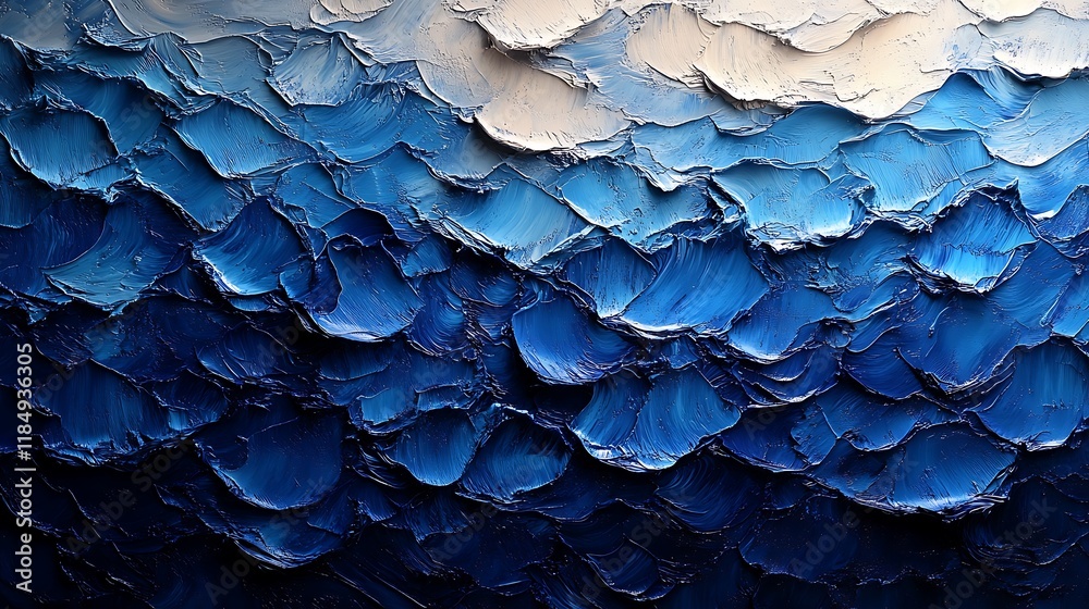 Abstract Blue and White Impasto Painting Texture Abstract Blue and White Impasto Painting Texture