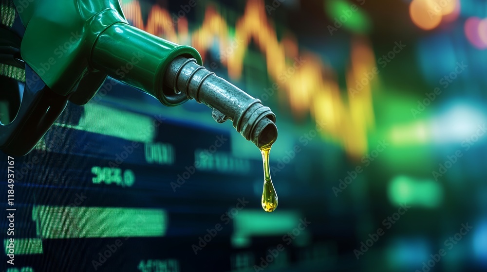 Fototapeta premium business, people, crisis, finances and economics concept - businessman with Oil Graph showing falling oil prices in the market and refinery background.