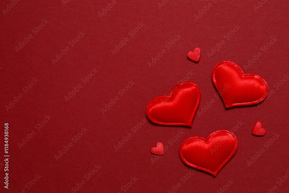 Beautiful red hearts on color background Beautiful red hearts on color background