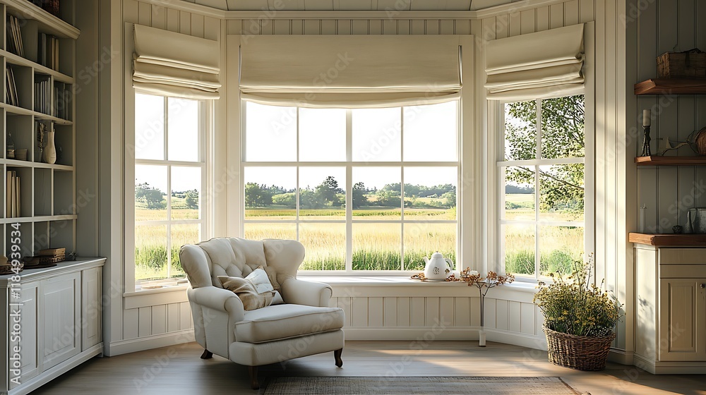A Modern Farmhouse Living Room, Featuring a Cozy Sofa That Combines Rustic Charm with Contemporary Style A Modern Farmhouse Living Room, Featuring a Cozy Sofa That Combines Rustic Charm with Contemporary Style