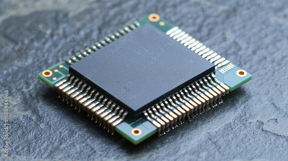A single microchip on a dark surface, symbolizing the foundation of modern technology, with blurred caption space evoking the complexity and potential of digital advancement.
A single microchip on a dark surface, symbolizing the foundation of modern technology, with blurred caption space evoking the complexity and potential of digital advancement.