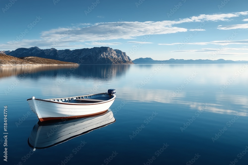 Fototapeta Peaceful aerial landscape of a fisherman's lake