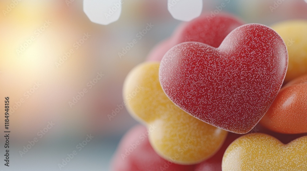 Obraz premium A bunch of heart shaped candies sitting on top of each other