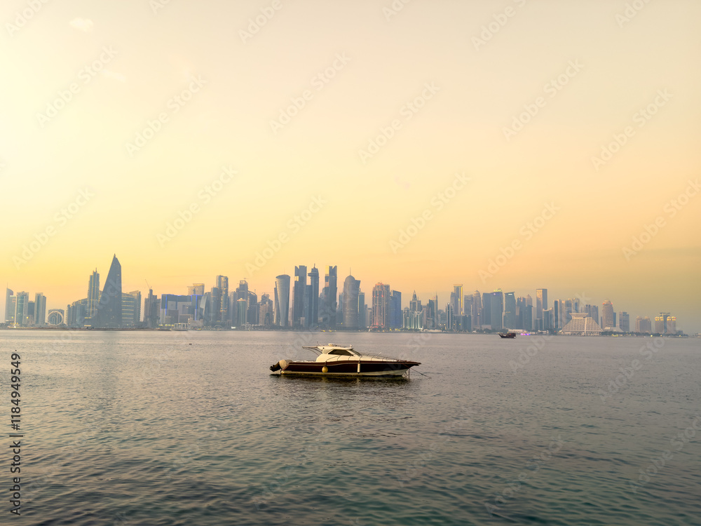 Naklejka premium The other side of the city at different times of the day