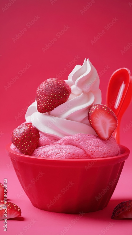 A Vibrant Strawberry Frozen Yogurt Dessert A Vibrant Strawberry Frozen Yogurt Dessert
