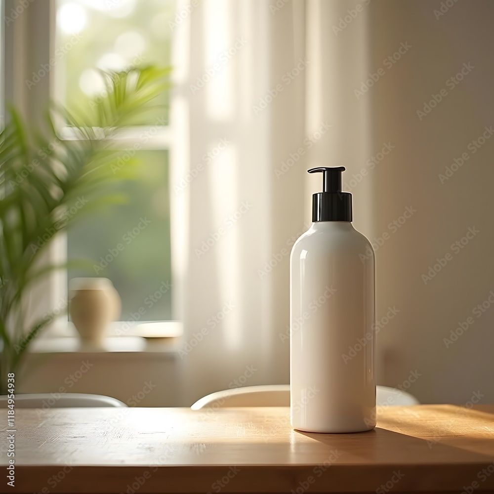 Tranquil Beauty Haircare Elegance on a Wooden Table Tranquil Beauty Haircare Elegance on a Wooden Table