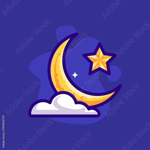 Crecent Moon and Star Ramadhan Islamic Vector