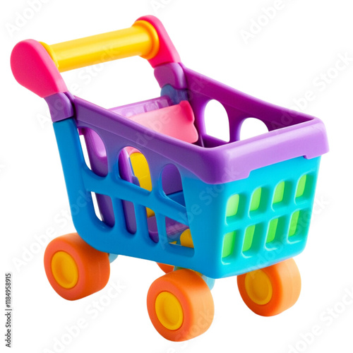 Baby Grocery Shopping Carts PNG on Transparent White Background for Retail and E-Commerce Design Projects