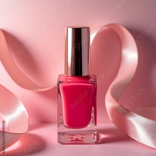 Vibrant Nail Polish Bottle A High-Definition Close-Up