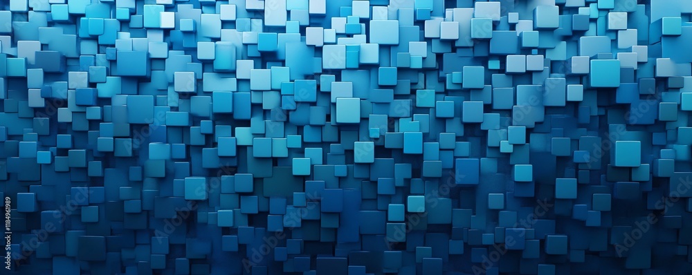 Abstract blue cubes forming a textured surface Abstract blue cubes forming a textured surface