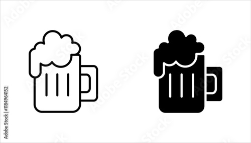 beer drink icon set, on white background.