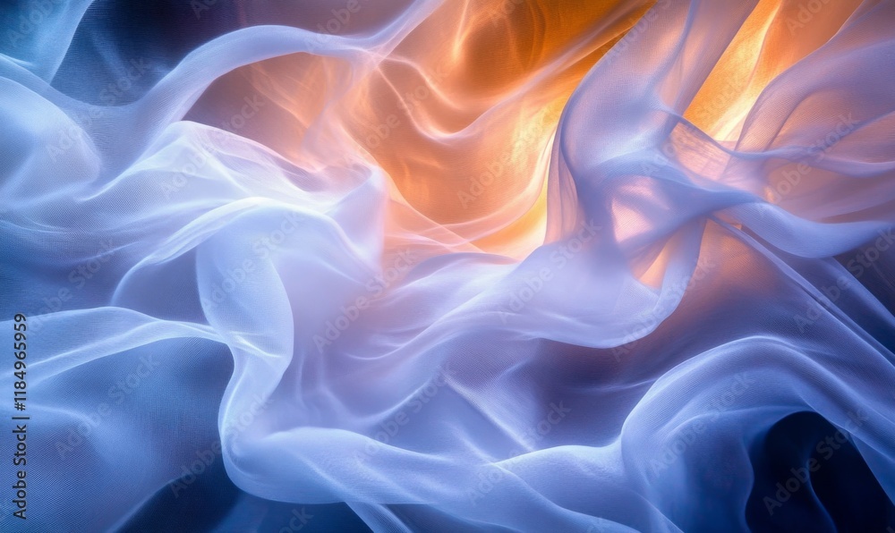 Obraz premium The image shows abstract white drapes flowing and blending together, creating an ethereal, dreamlike effect.