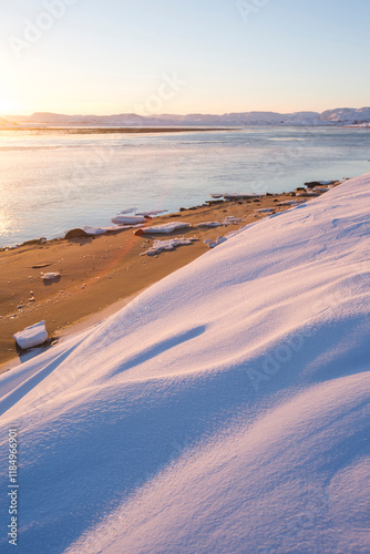 Guba Voronya, Barents Sea bay. Kola Peninsula landscape photo