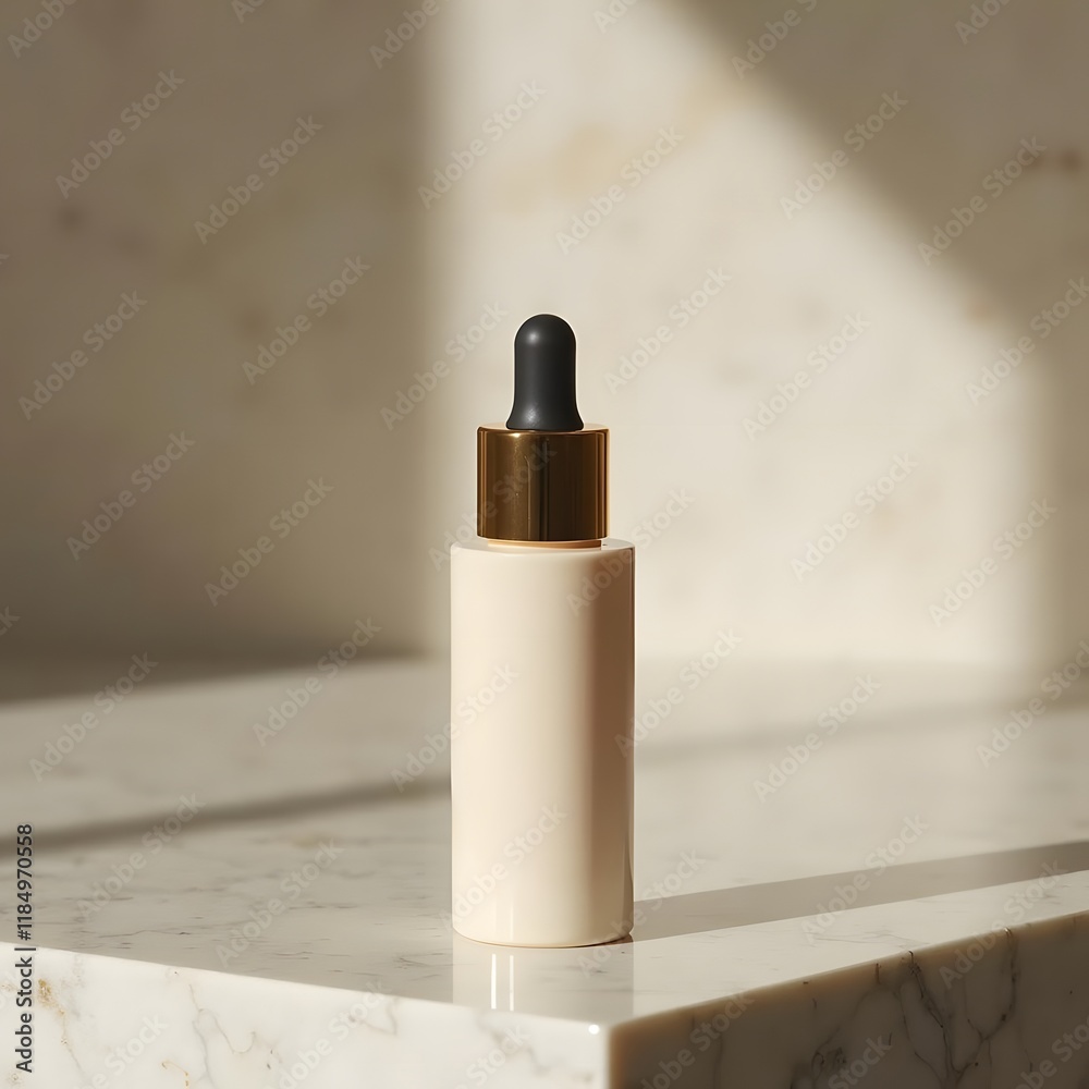 Pristine Elegance Luxurious Serum Dropper Bottle on Smooth Stone Pristine Elegance Luxurious Serum Dropper Bottle on Smooth Stone