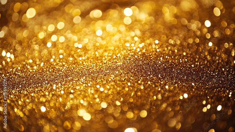 Shimmering golden texture with fine glitter and bokeh effect in bright light Shimmering golden texture with fine glitter and bokeh effect in bright light