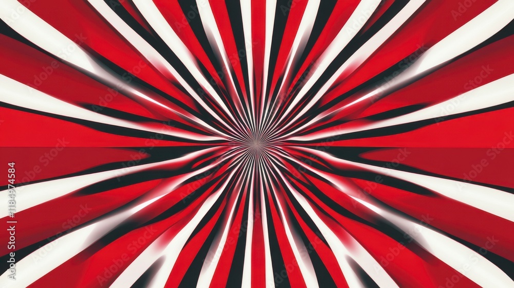 Fototapeta premium Red and White Striped Abstract Art