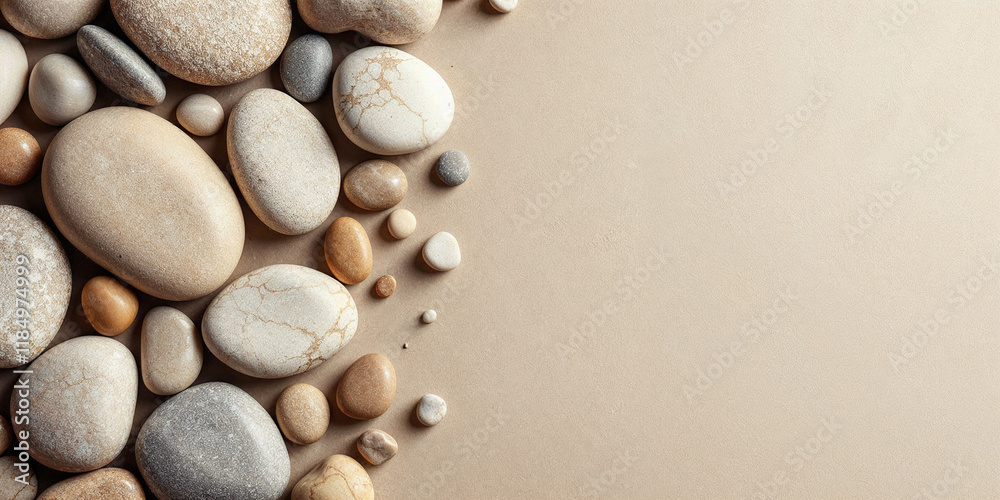 Concept photo of beige zen stones with space for text, stone photography Concept photo of beige zen stones with space for text, stone photography