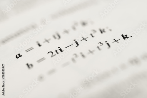Mathematical Formulas and Vector Calculations: Close-Up of Differentiation Rules, Vector Equations