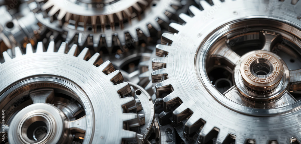 A collection of silver gears lies closely arranged, highlighting the intricate design and engineering involved in their production A collection of silver gears lies closely arranged, highlighting the intricate design and engineering involved in their production