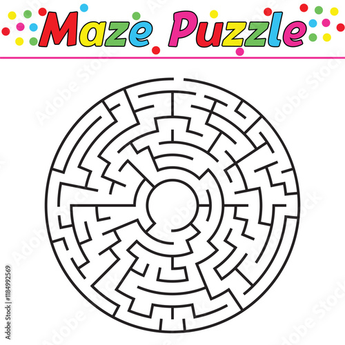 Kids riddle maze puzzle labyrinth vector illustration