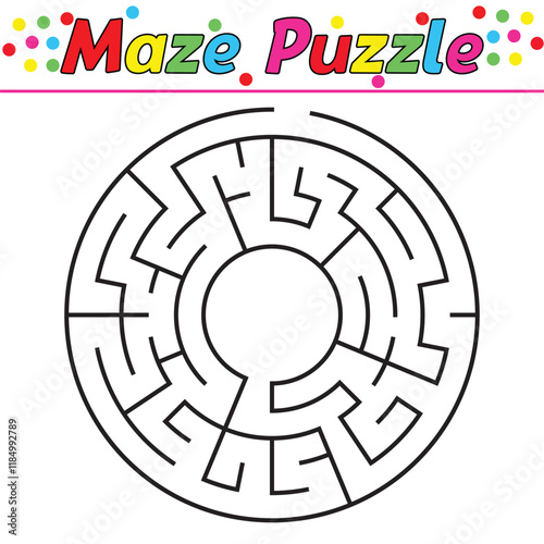 Kids riddle maze puzzle labyrinth vector illustration